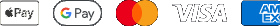 Apple Pay, Google Pay, Mastercard, Visa, American Express